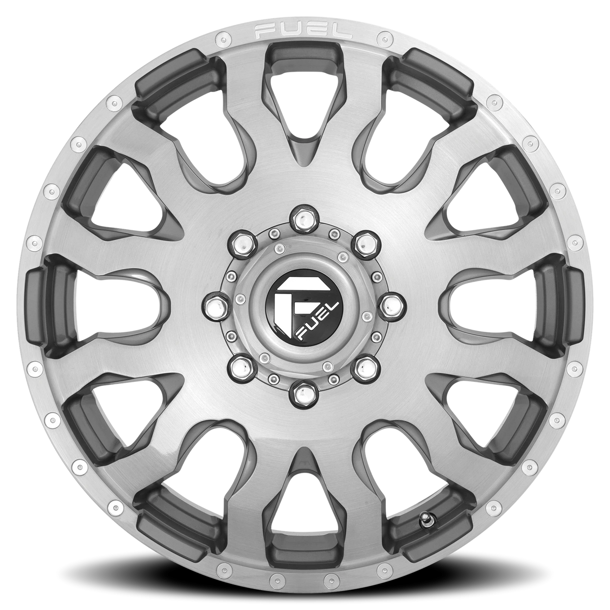 Fuel Blitz Dually 20x8.25 +105 8x165.1mm 117mm Brushed Gunmetal Tinted Clear
