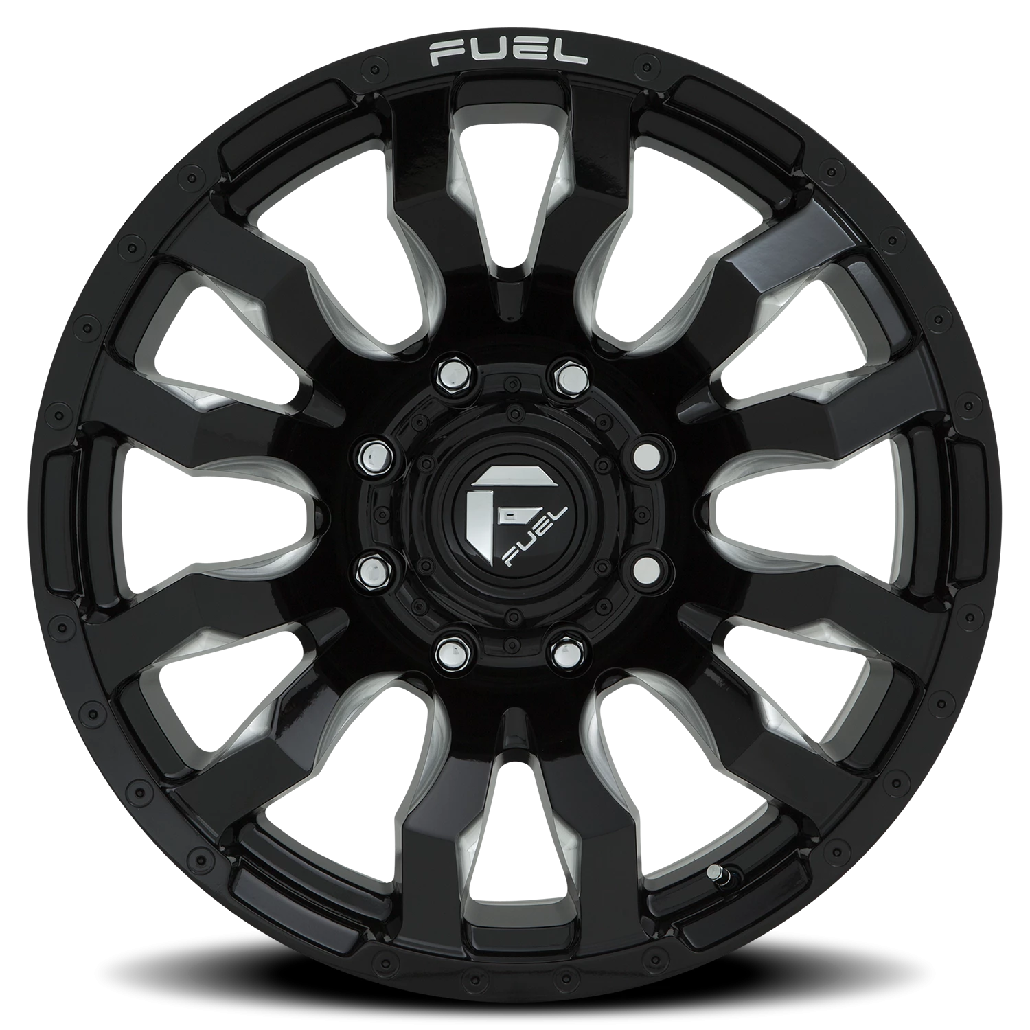 Fuel Blitz 18x9" 8x180mm 124.2mm CB +20mm Gloss Black Milled