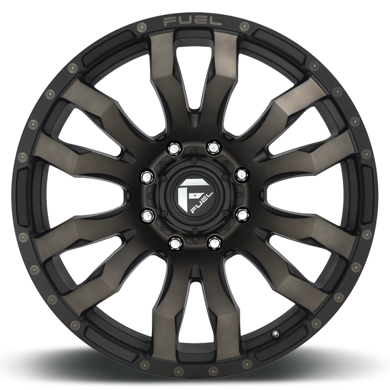 Fuel Blitz 20x10" 8x180mm 124.2mm CB -18mm Matte Black Double Dark Tint