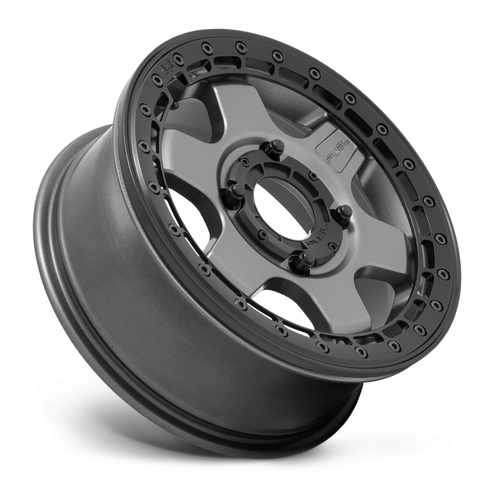 Fuel Block Beadlock UTV 15x6 +38 4x137mm 110.2mm Matte Gunmetal Black Ring