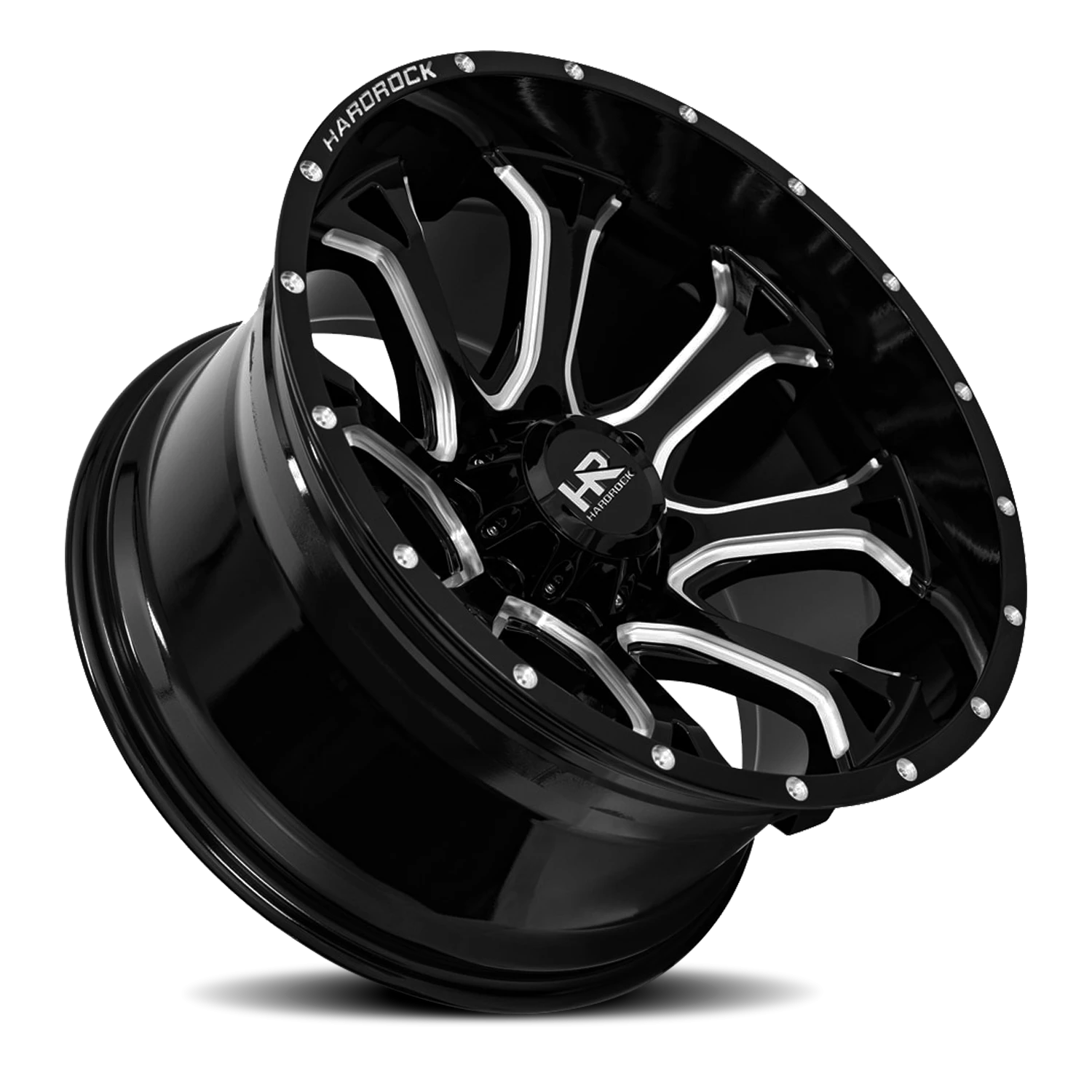 Hardrock Offroad Bloodshot Xposed H505 24x12" 8x180mm 125.2mm CB -76mm Gloss Black Milled