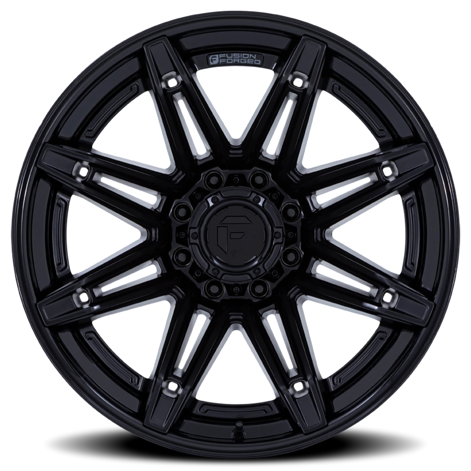 Fuel Brawl 20x10" 6x135mm 87.1mm CB -18mm Matte Black Gloss Black Lip
