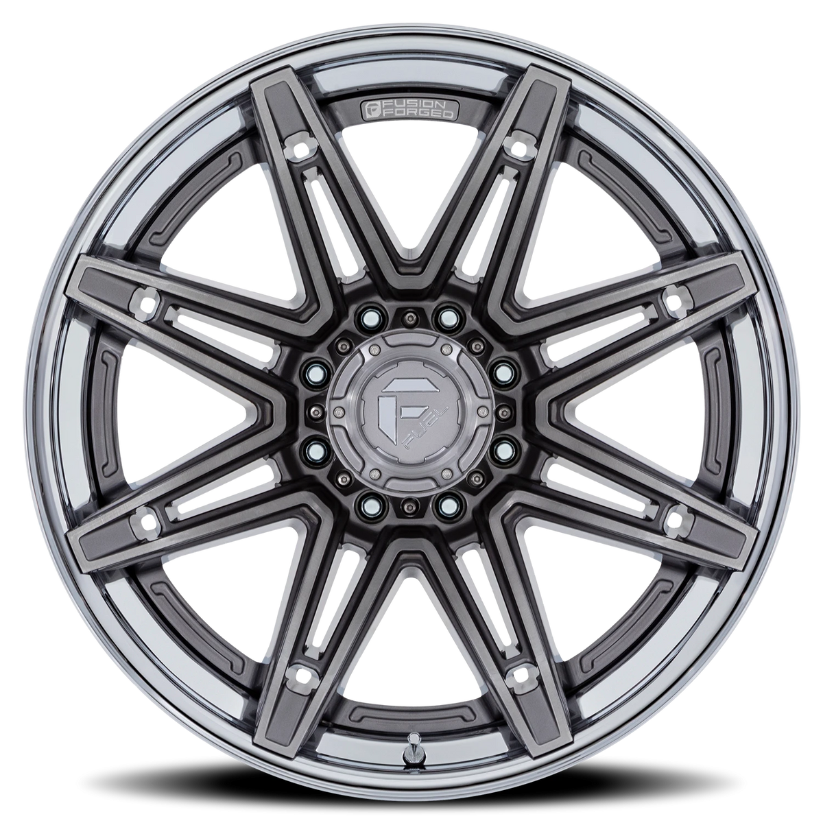 Fuel Brawl 22x12 -44 6x135mm 87.1mm Platinum Chrome Lip