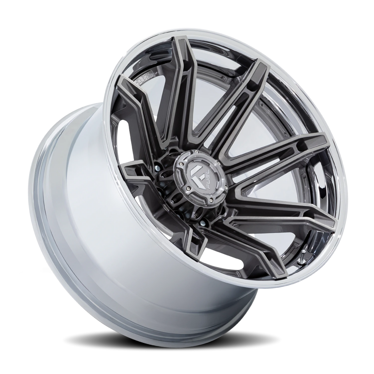 Fuel Brawl 24x12 -44 8x180mm 124.2mm Platinum Chrome Lip