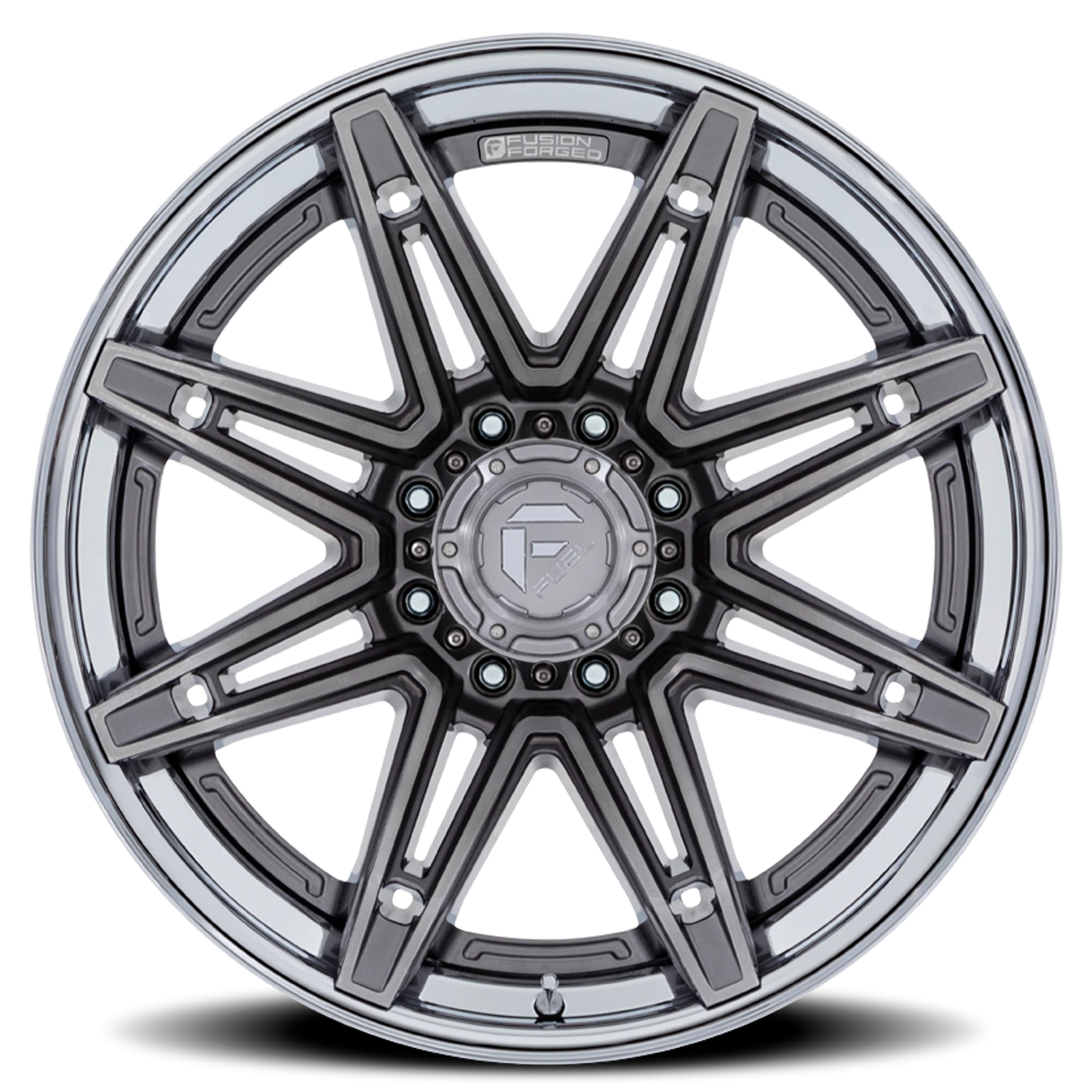 Fuel Brawl FC401AP 20x10 -18 8x165.1mm 125.1mm Platinum Chrome Lip