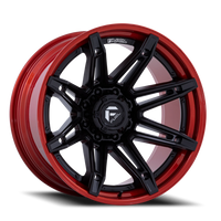 Fuel Brawl 24x12" 6x135mm 87.1mm CB -44mm Matte Black Candy Red Lip