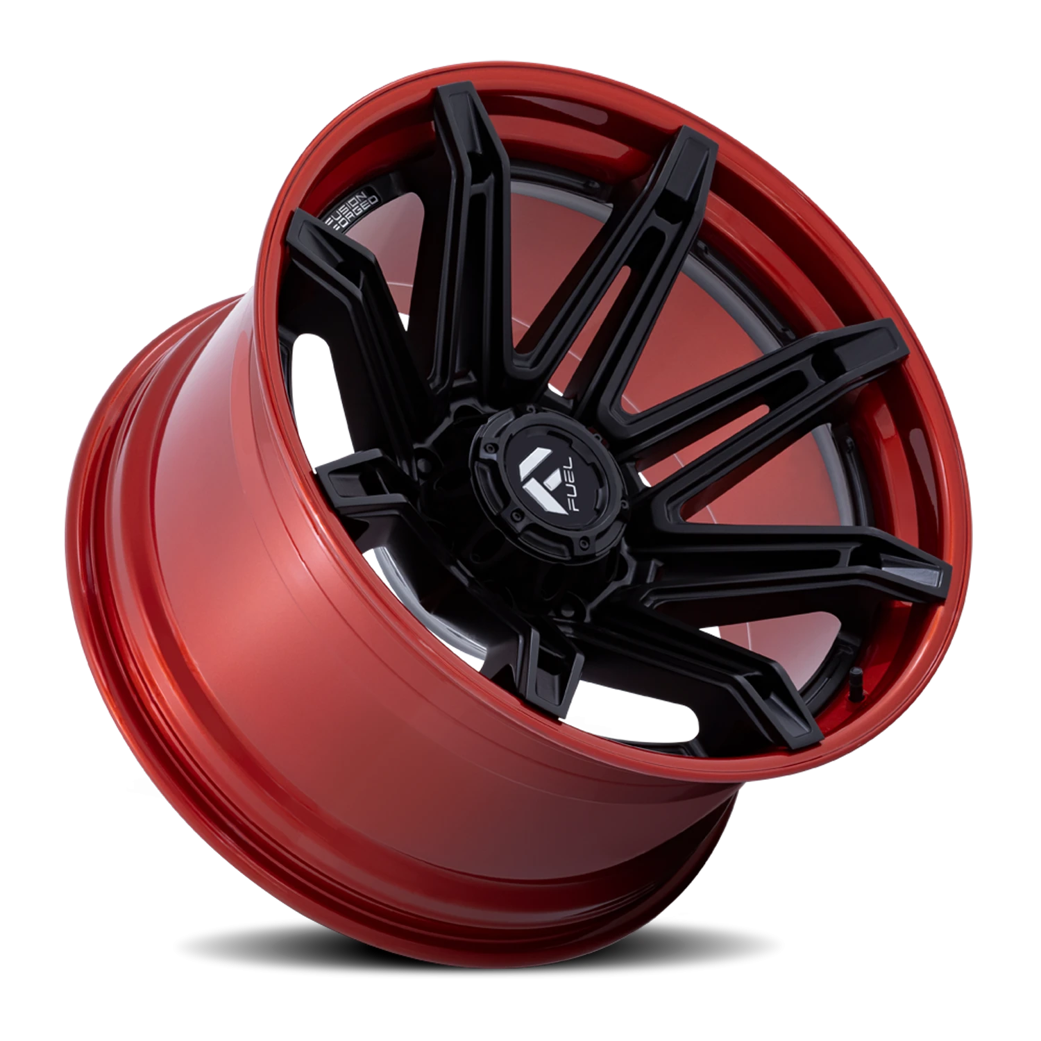 Fuel Brawl 24x12" 6x139.7mm 106.1mm CB -44mm Matte Black Candy Red Lip