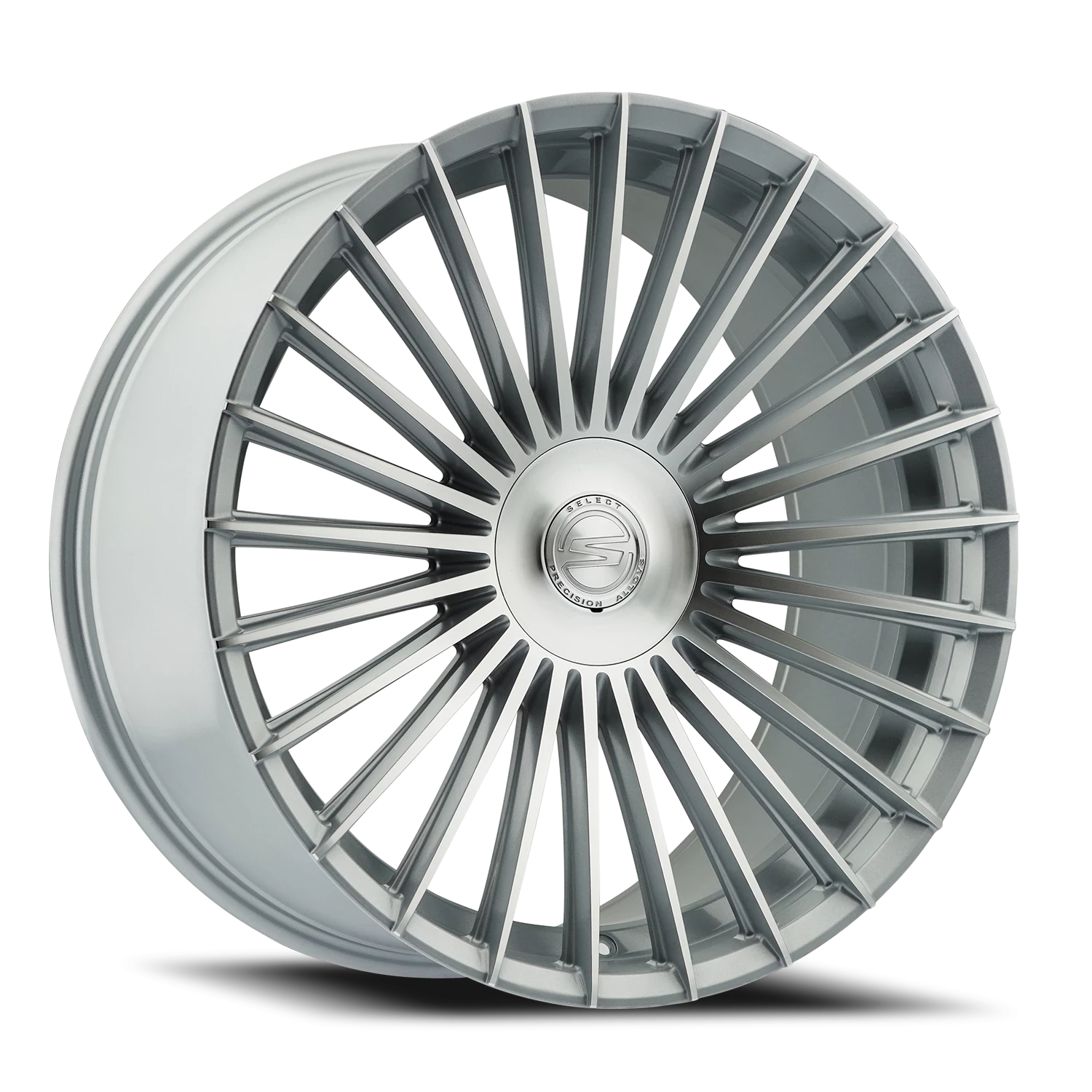 Select Precision Alloys Bristol 22x10.5" 5x112mm 74.09mm CB +38mm Gloss Silver Machined