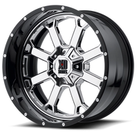 XD Series Buck 25 20x12" 5x127mm 72.6mm CB -44mm Chrome Gloss Black-Milled Lip