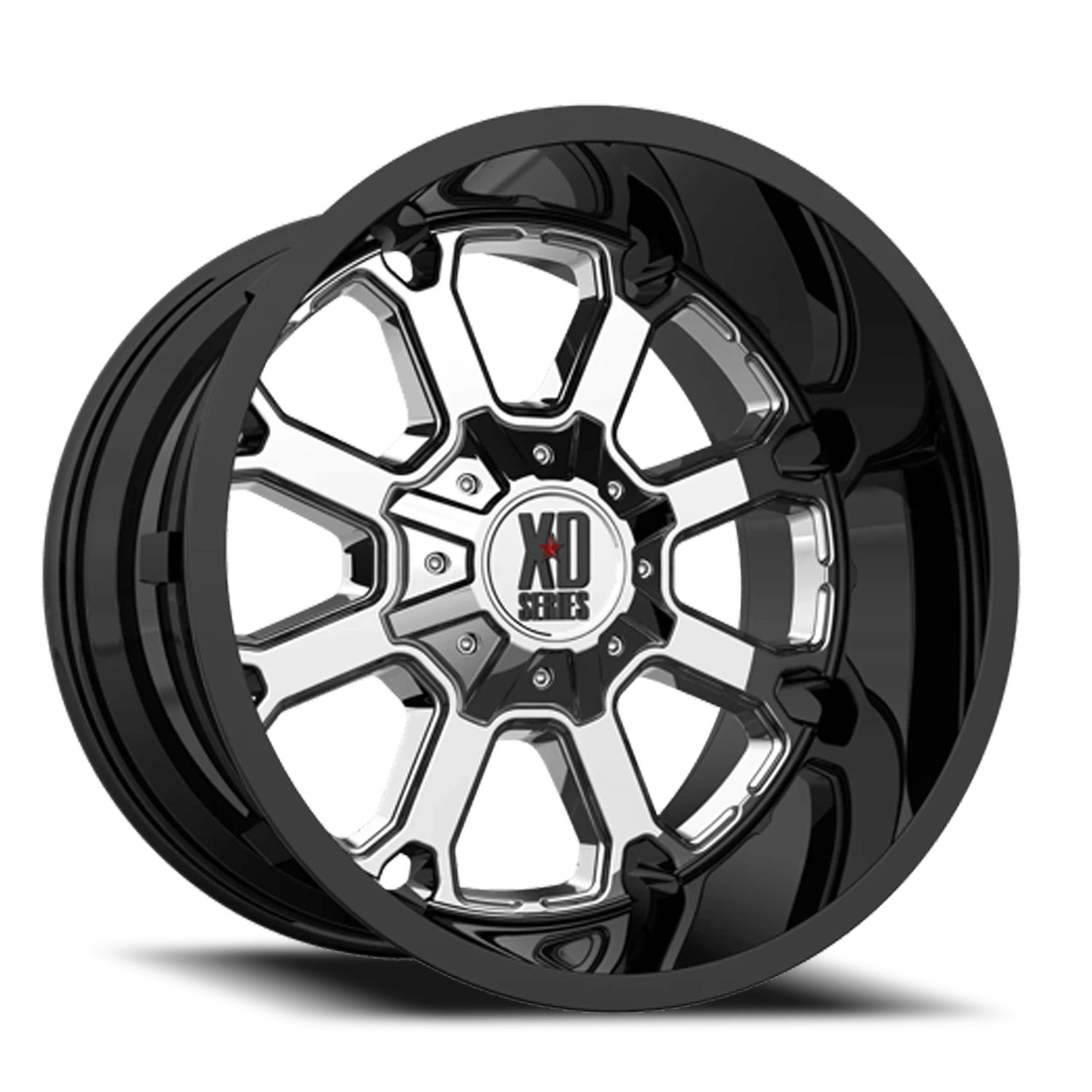 XD Series Buck 25 20x9" 8x180mm 124.2mm CB 0mm PVD Gloss Black Lip