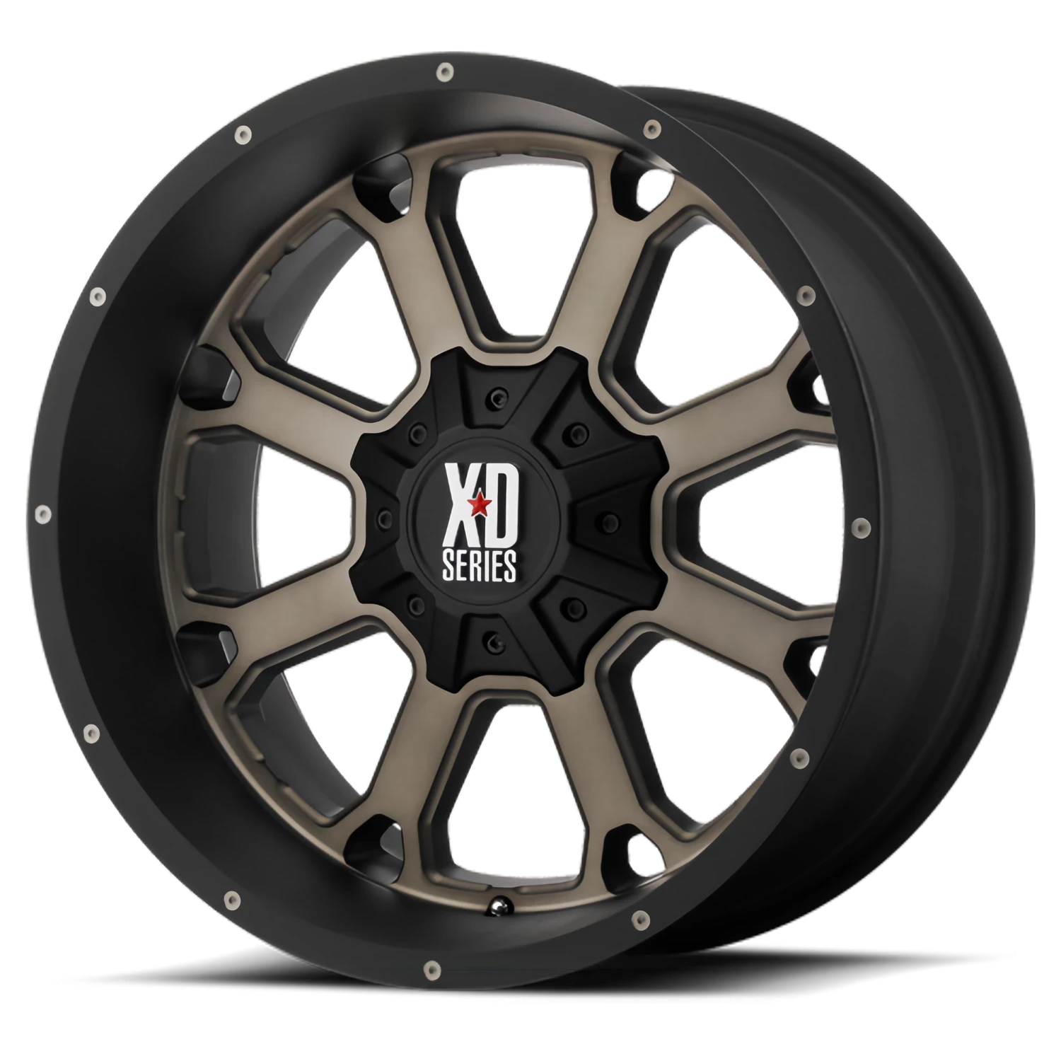 XD Series Buck 25 20x10" 8x165.1mm 125.5mm CB -24mm Matte Black Dark Tint