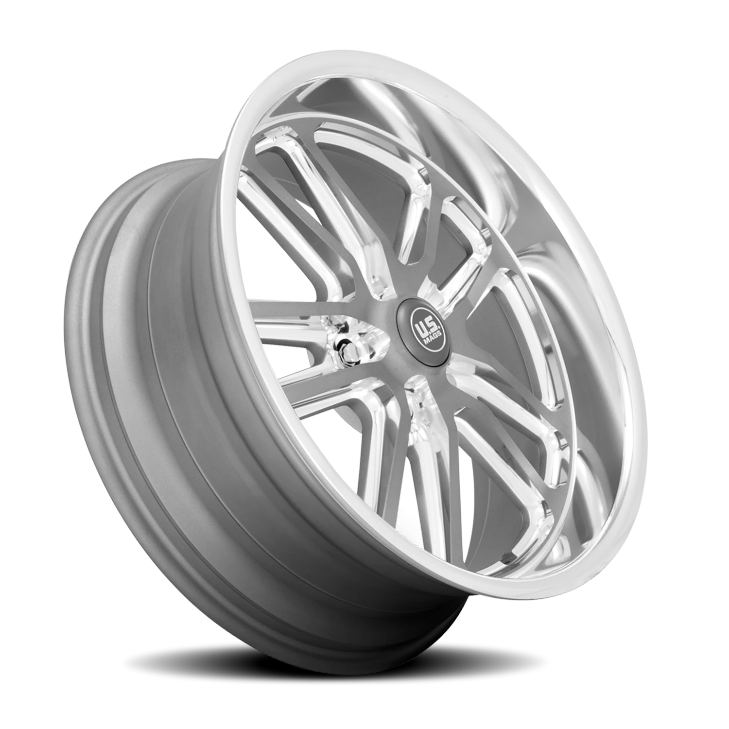 US Mags Bullet 18x9.5" 5x114.3mm 72.56mm CB +1mm Textured Gunmetal Milled
