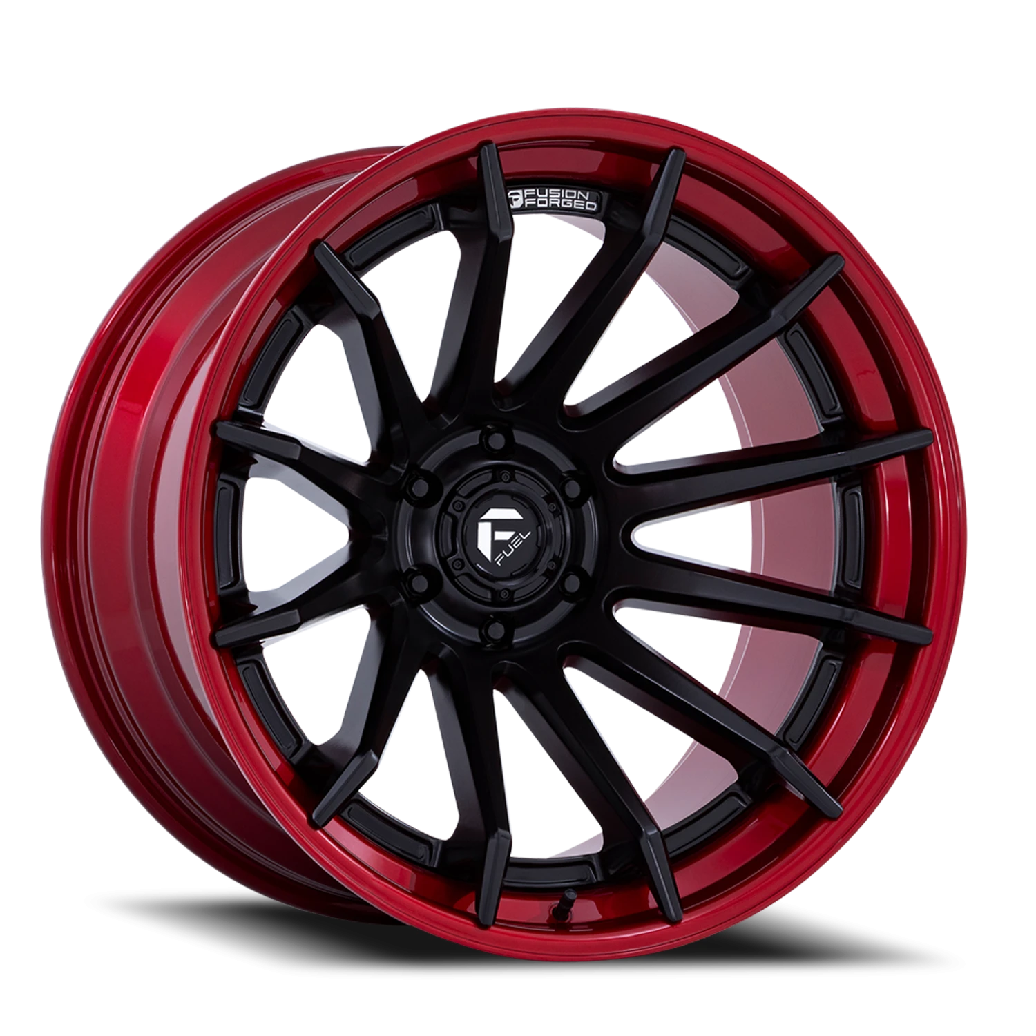 Fuel Burn 22x10" 5x127mm 71.5mm CB -18mm Matte Black Candy Red Lip