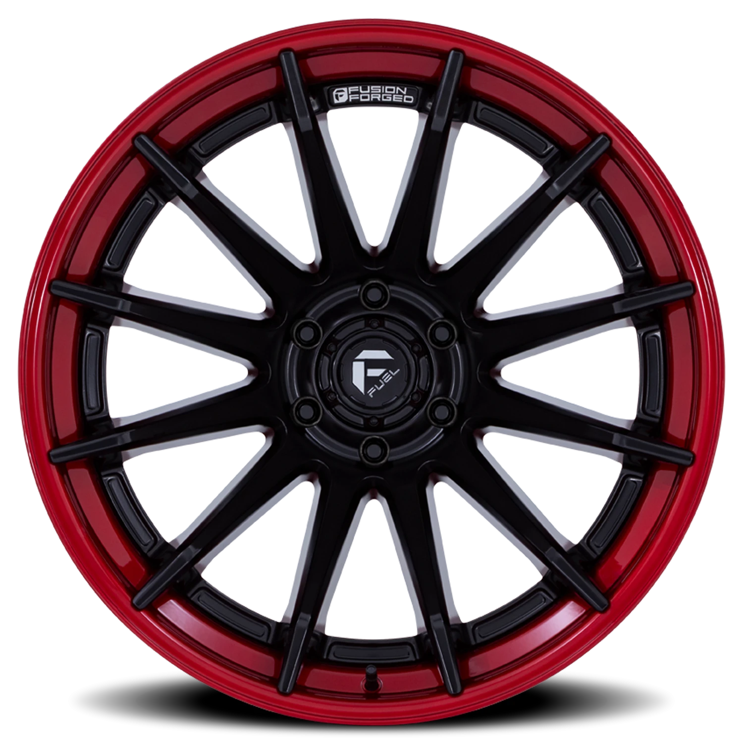 Fuel Burn 20x9" 6x135mm 87.1mm CB +1mm Matte Black Candy Red Lip
