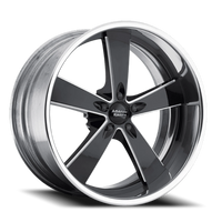 American Racing Burnout 22x9" 5x127mm 83.06mm CB 0mm Black Milled-Polished Barrel