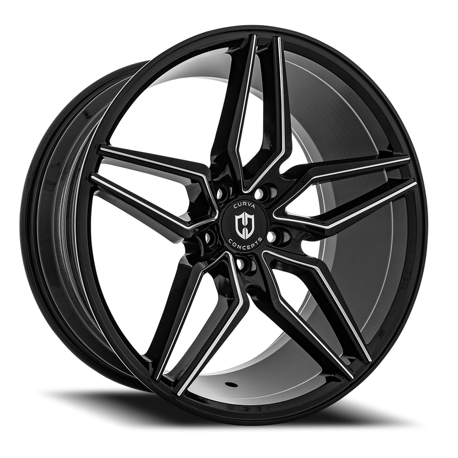 Curva Concepts C25 20x10" 5x114.3mm 73.1mm CB +40mm Gloss Black Milled