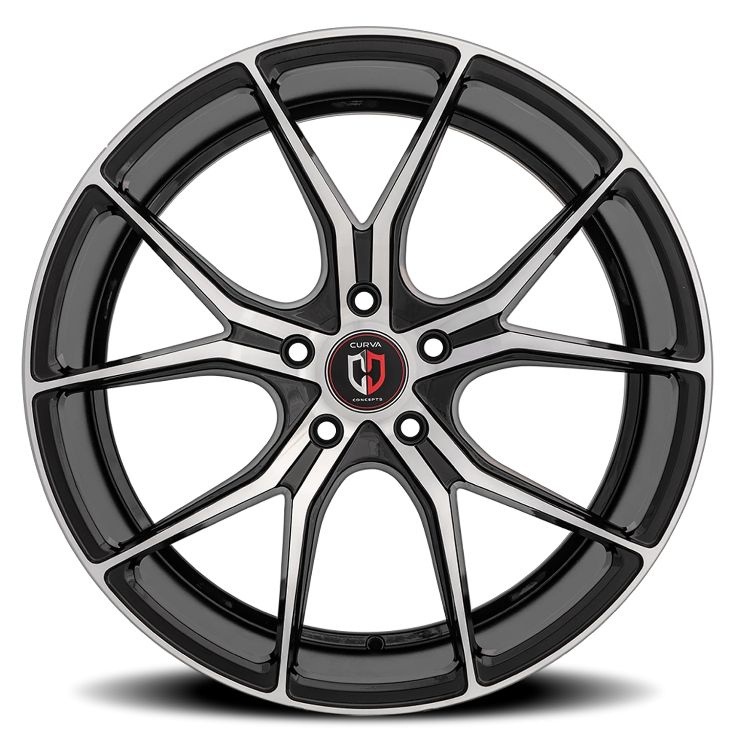Curva Concepts C42 20x10" 5x120mm 72.56mm CB +40mm Black Machined Face