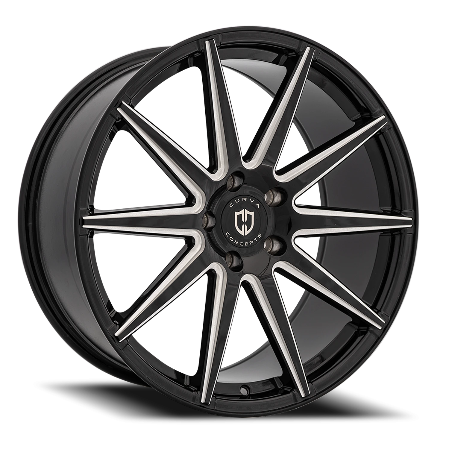 Curva Concepts C49 20x9" 5x112mm 66.56mm CB +30mm Gloss Black Milled