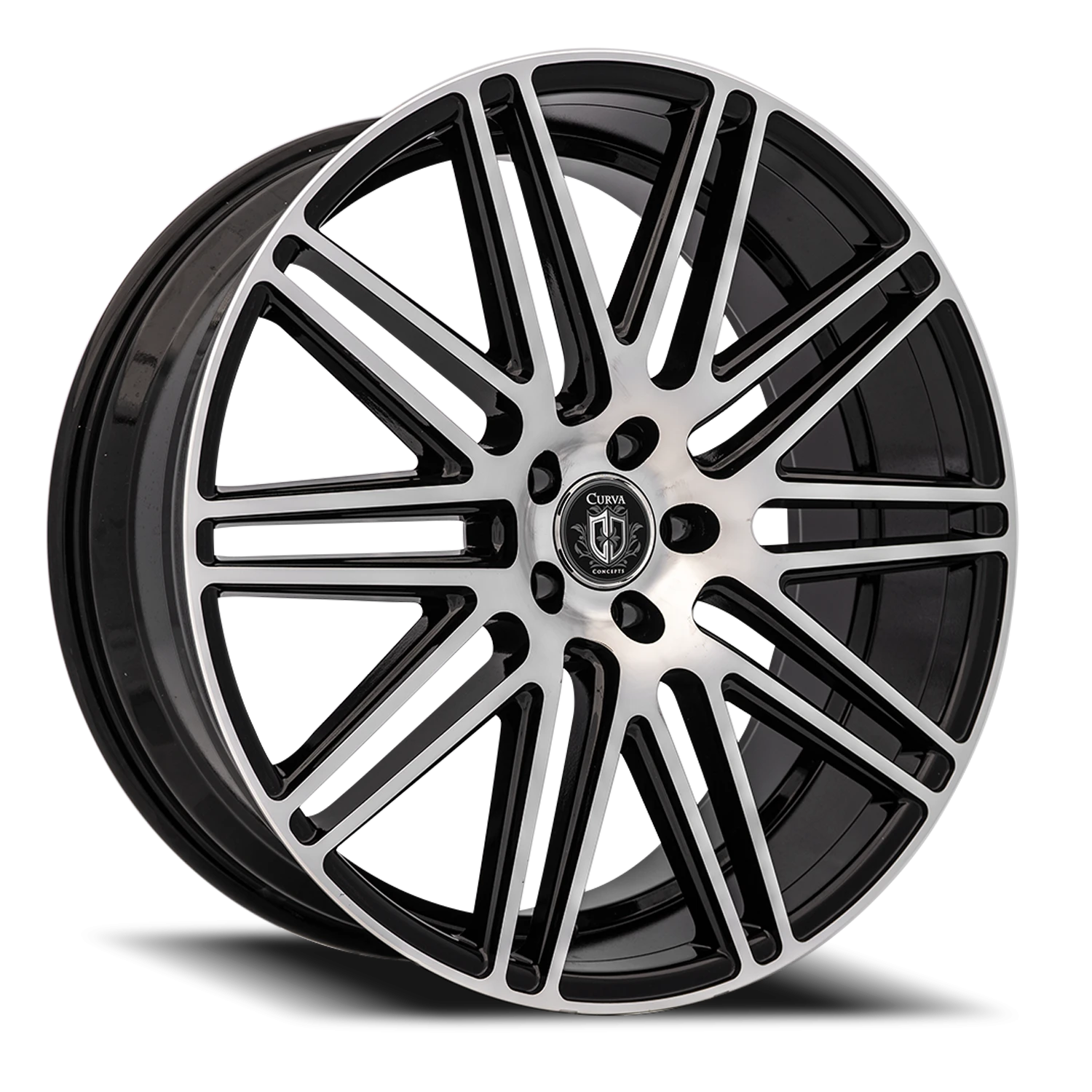 Curva Concepts C50 22x10.5" 5x108mm 73.1mm CB +40mm Gloss Black Machined Face