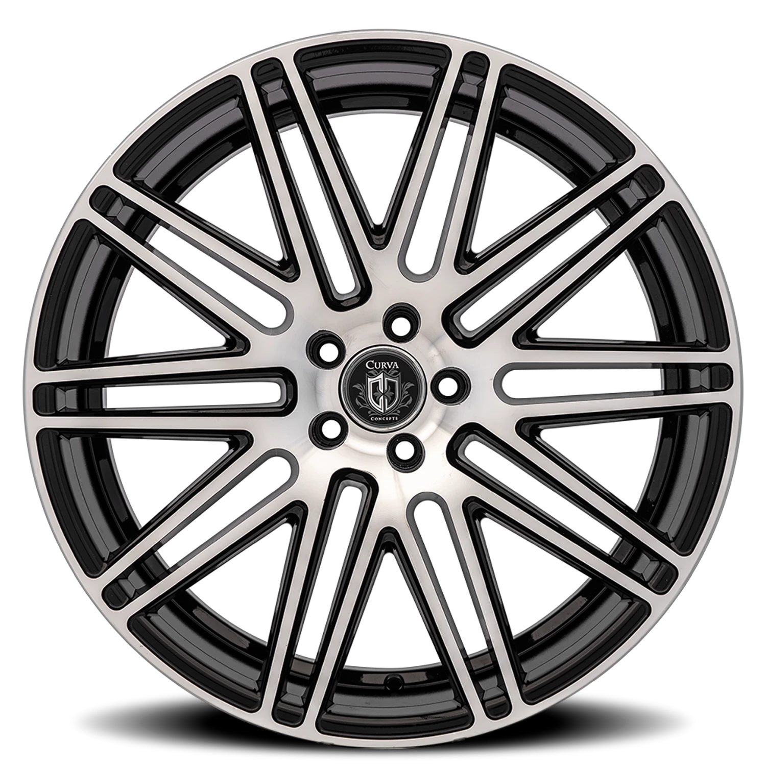 Curva Concepts C50 22x9" 5x120mm 72.56mm CB +33mm Gloss Black Machined Face