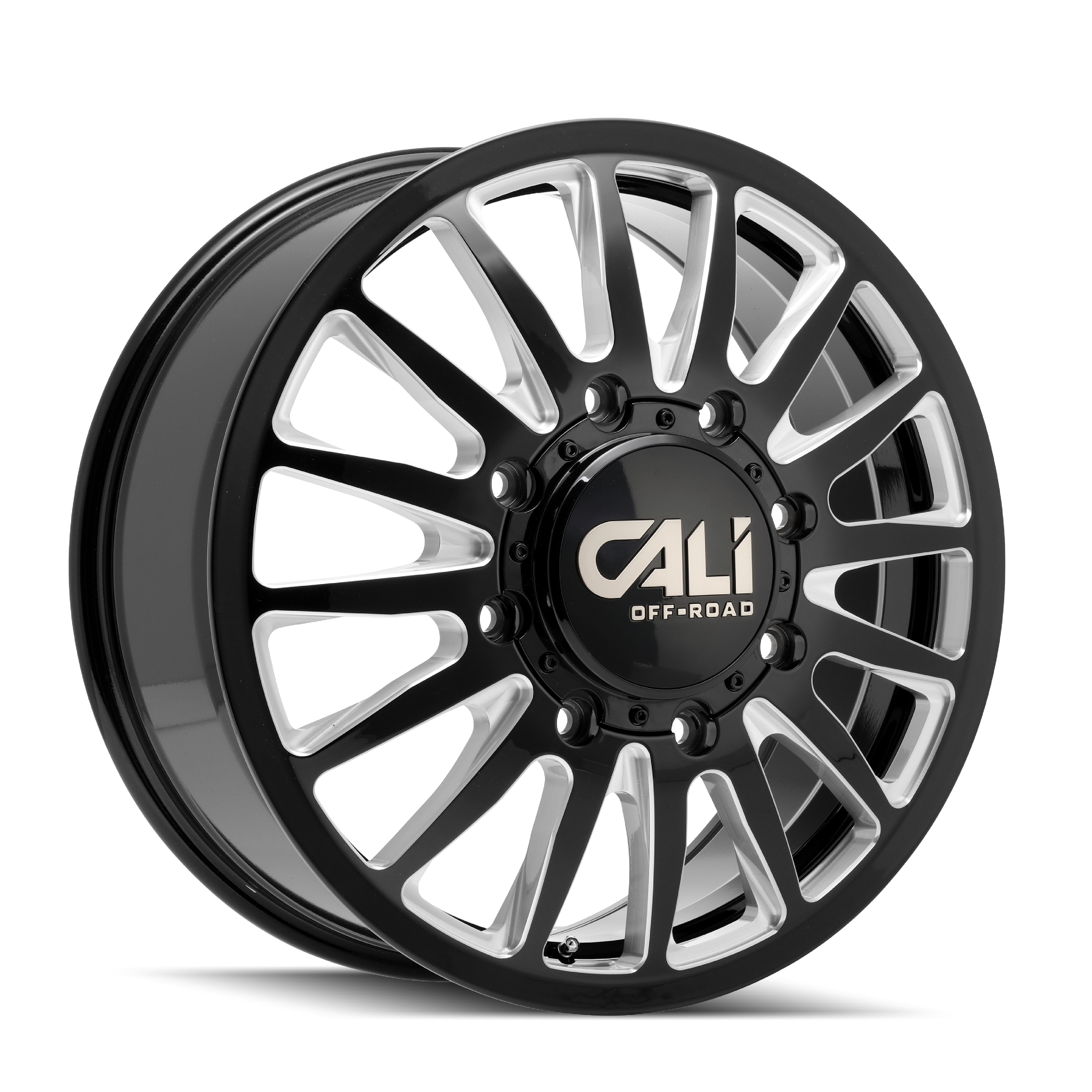 Cali OffxRoad Summit Dually Rear 9110 Gloss Black Milled 22x8.25 8x165.1 x192mm 121.3mm