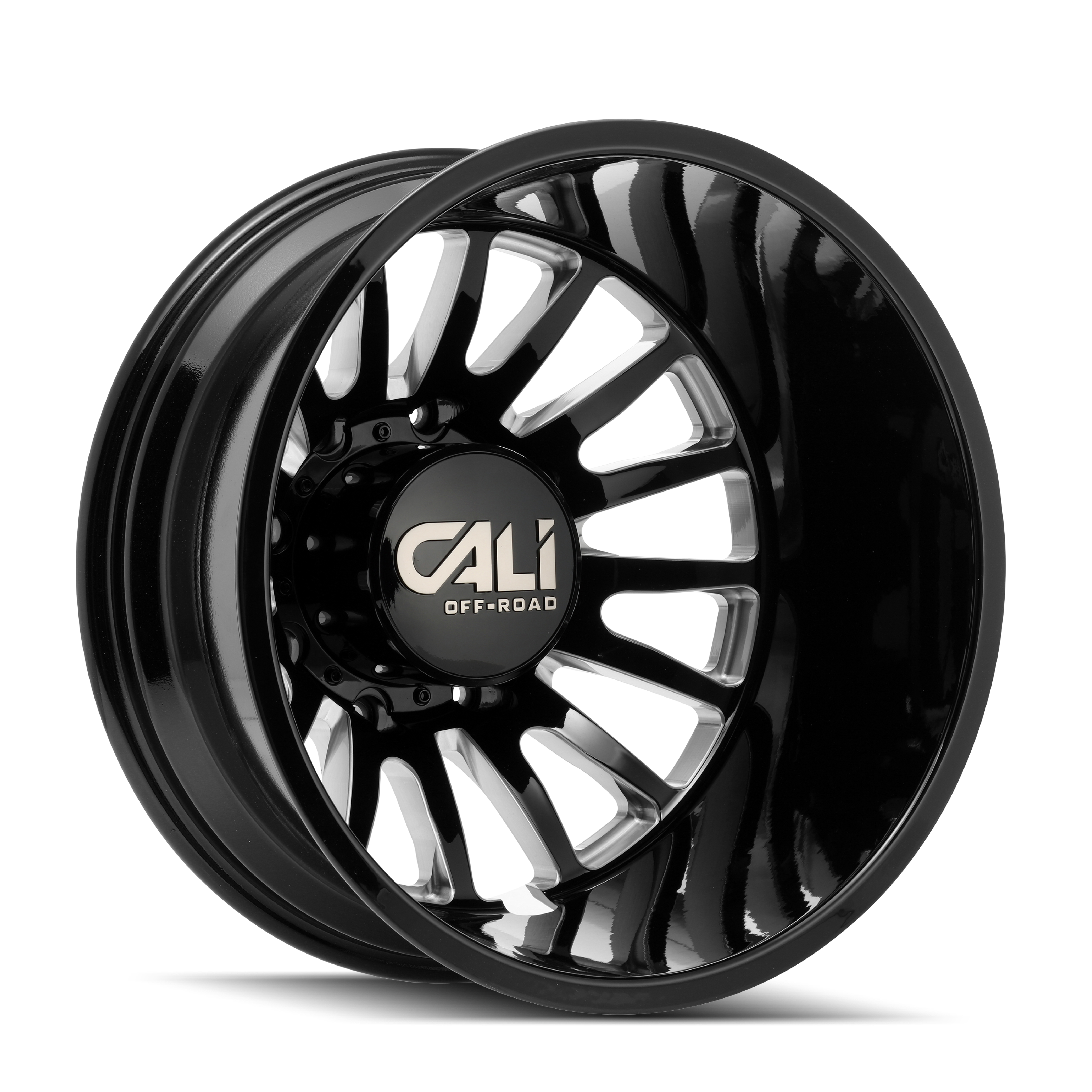 Cali OffxRoad Summit Dually Rear 9110 Gloss Black Milled 22x8.25 8x165.1 x192mm 121.3mm