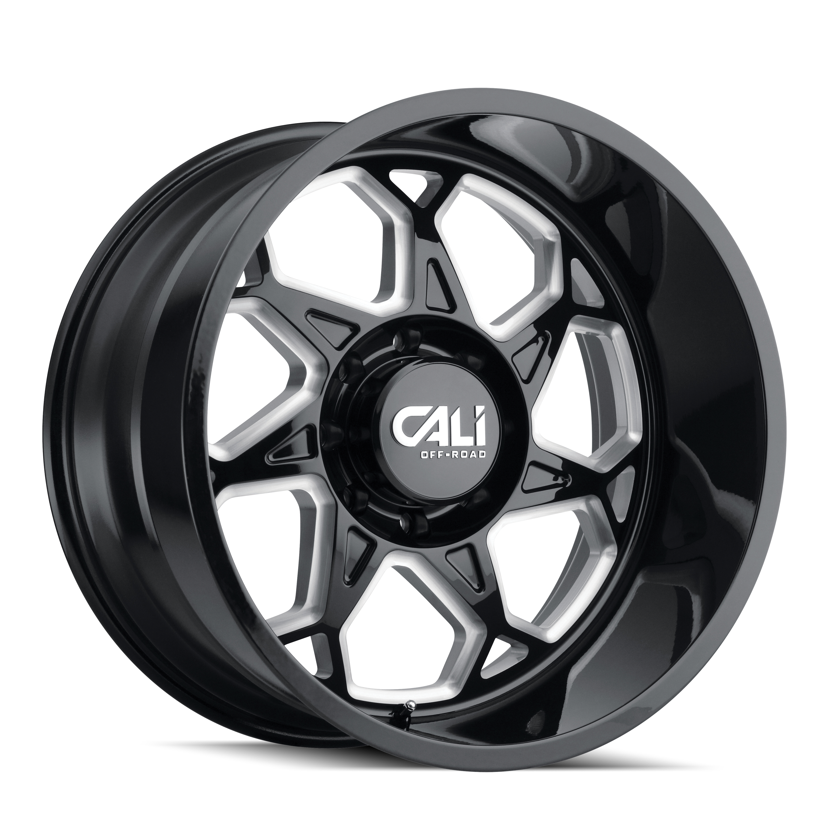 Cali OffxRoad Sevenfold 9111 Gloss Black Milled 20x12 6x139.7 x51mm 106mm