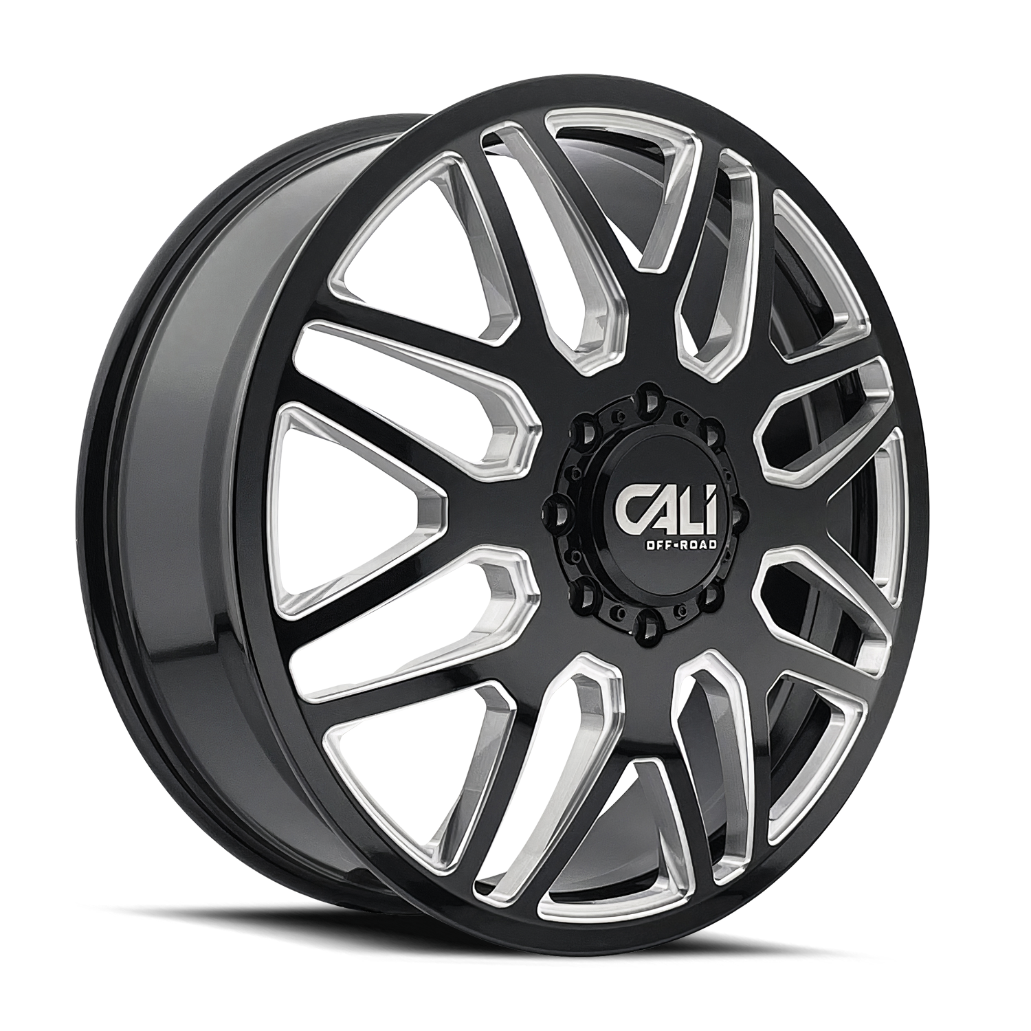 Cali OffxRoadxOffroad Invader Dually 9115D Gloss Black Milled 22x8.25 8x200 x232mm 142mm