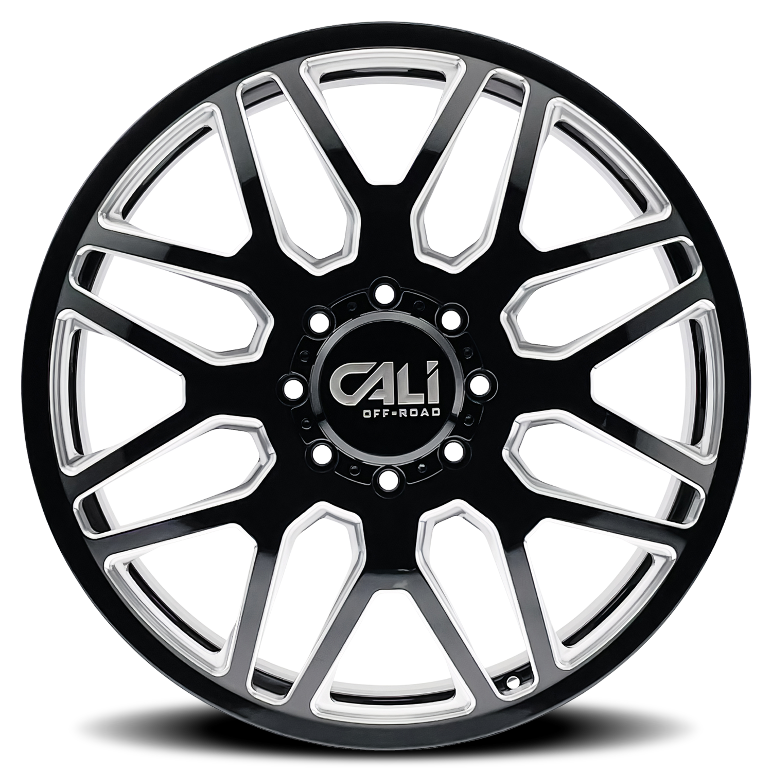 Cali OffxRoadxOffroad Invader Dually 9115D Gloss Black Milled 24x8.25 8x200 115mm 142mm