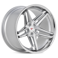 Ferrada Wheels CM1 Machine Silver / Chrome Lip 22x9.5 5x112 ET20 66.56 Deep Concavity