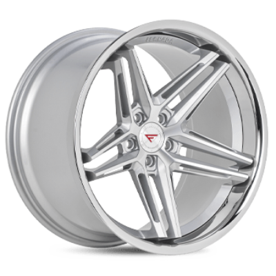 Ferrada Wheels CM1 Machine Silver / Chrome Lip 22x9.5 5x112 ET20 66.56 Deep Concavity