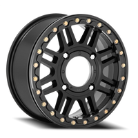KMC Cage Beadlock UTV 15x10" 4x156mm 132mm CB 0mm Satin Black Gloss Black Ring