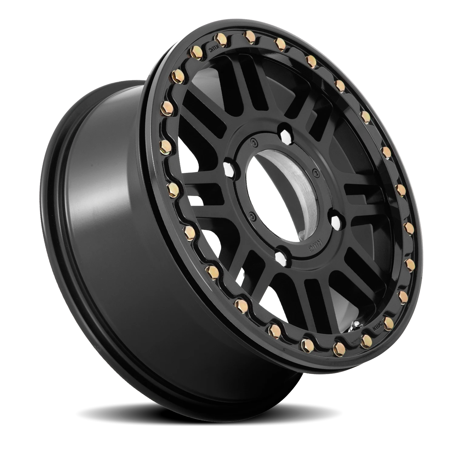 KMC Cage Beadlock UTV 15x10" 4x156mm 132mm CB 0mm Satin Black Gloss Black Ring