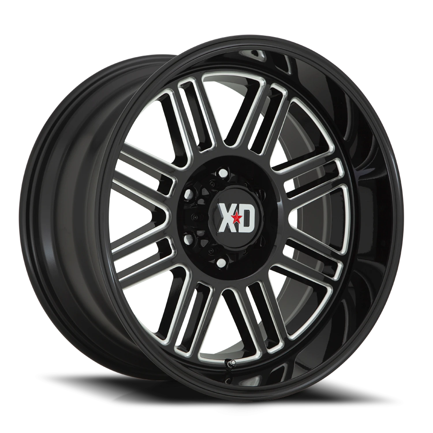 XD Series Cage 20x10" 5x127mm 71.5mm CB -18mm Gloss Black Milled