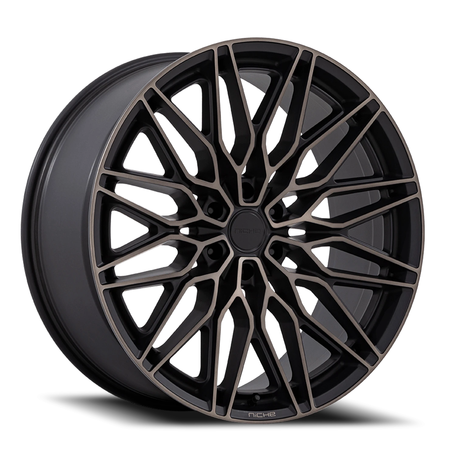 Niche Calabria 6 20x9.5" 6x139.7mm 106.1mm CB +30mm Matte Black Machined Dark Tint