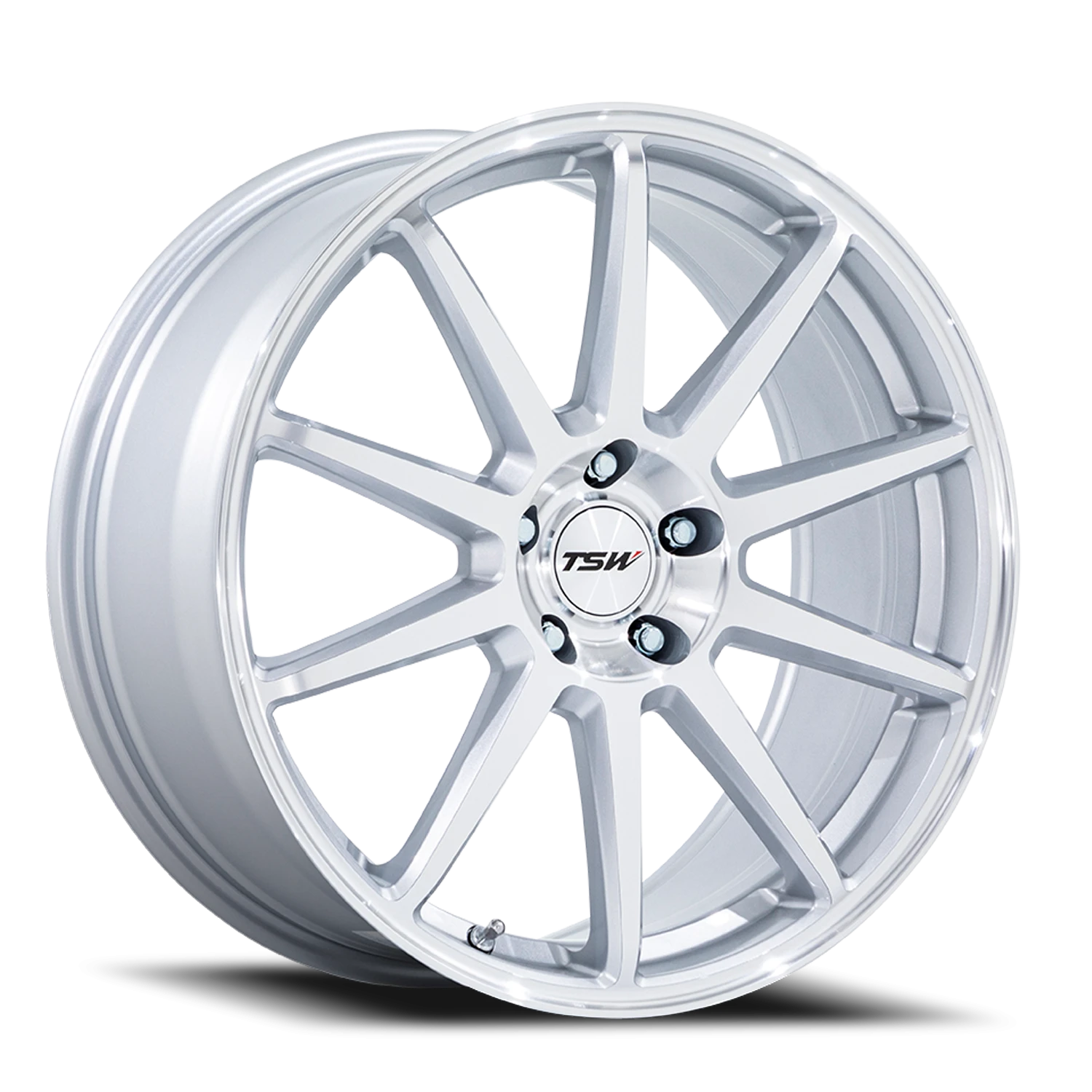 TSW Canard TW004 19x9.5" 5x112mm 66.56mm CB +25mm Gloss Silver Machined Face