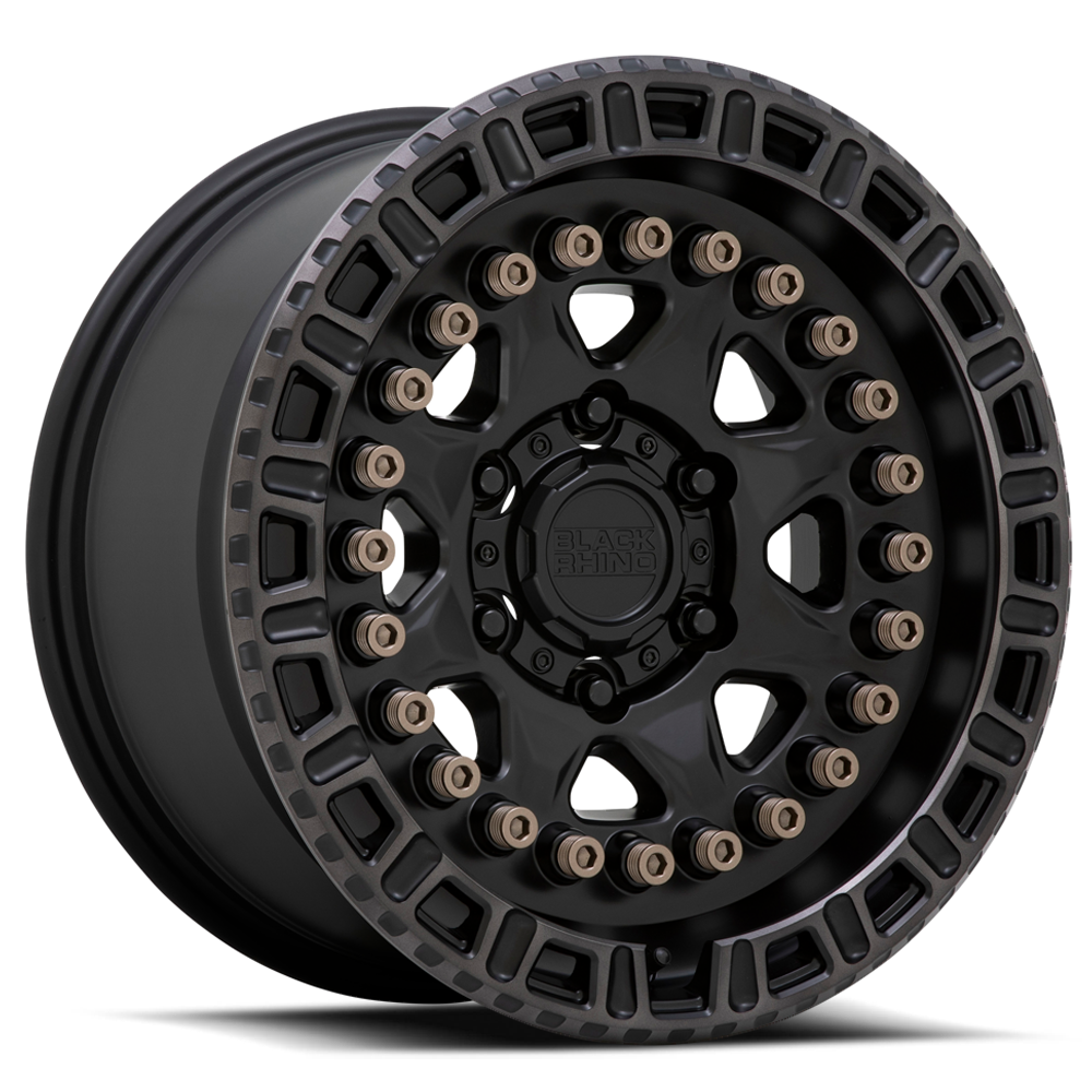Black Rhino Carbine 20x9" 5x150mm 110.1mm CB +10mm Matte Black Machine Tinted Ring-Bronze Bolts