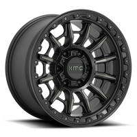 KMC Carnage 17x9" 5x150mm 110.1mm CB 0mm Satin Black Gray Tint