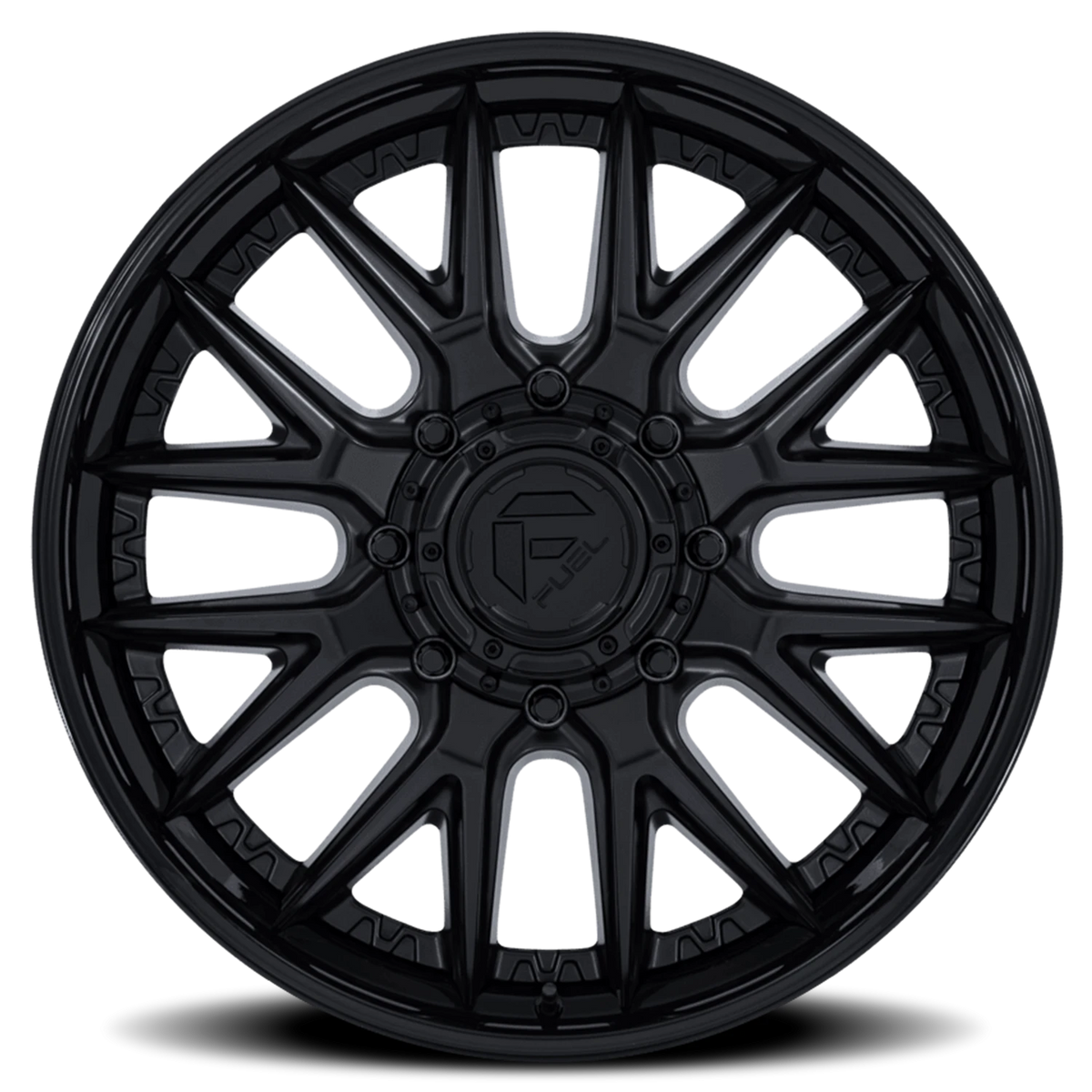 Fuel Catalyst Dually 24x8.25 +105 8x200mm 142mm Matte Black Gloss Black Lip
