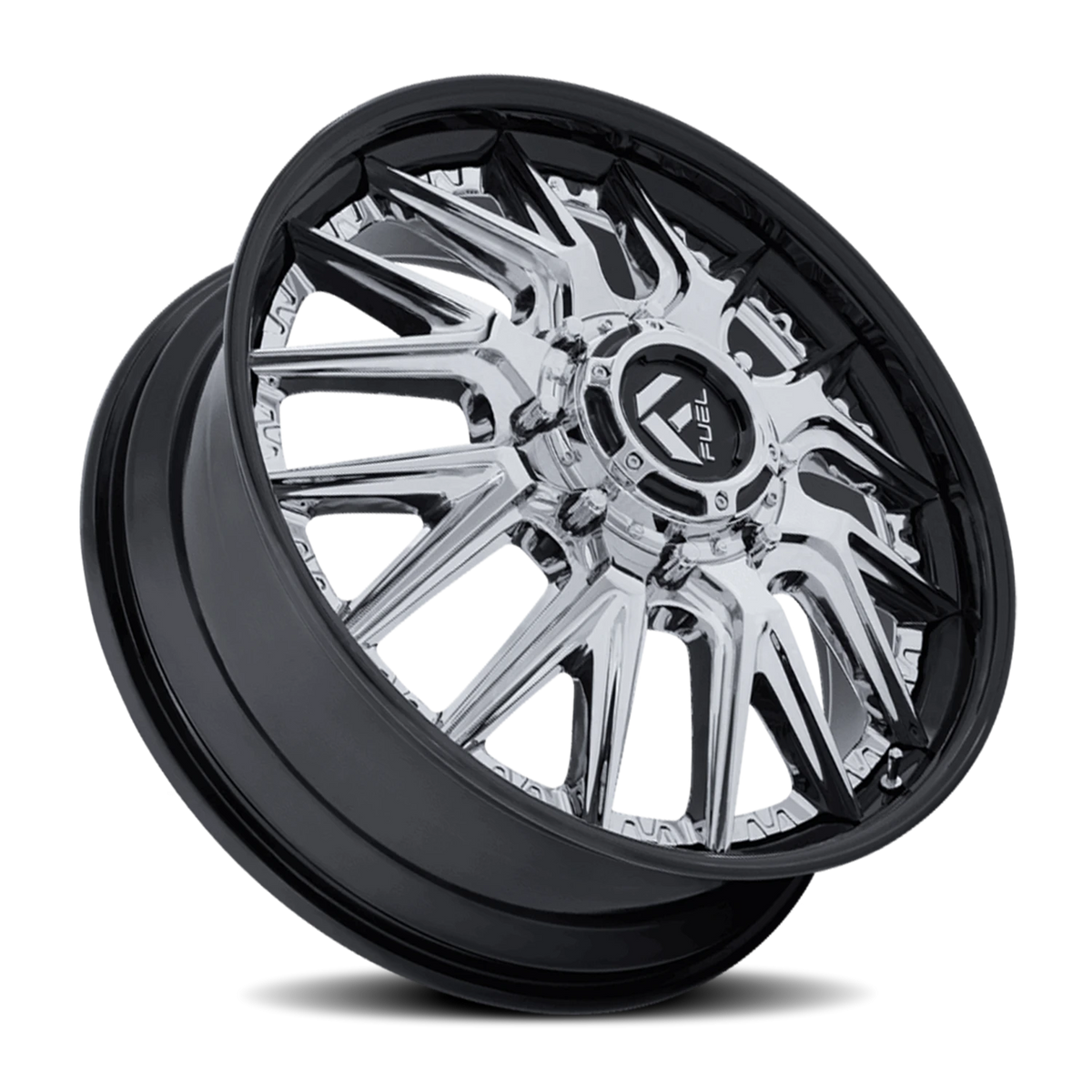 Fuel Catalyst Dually 22x8.25 +105 8x210mm 154.3mm Chrome Gloss Black Lip