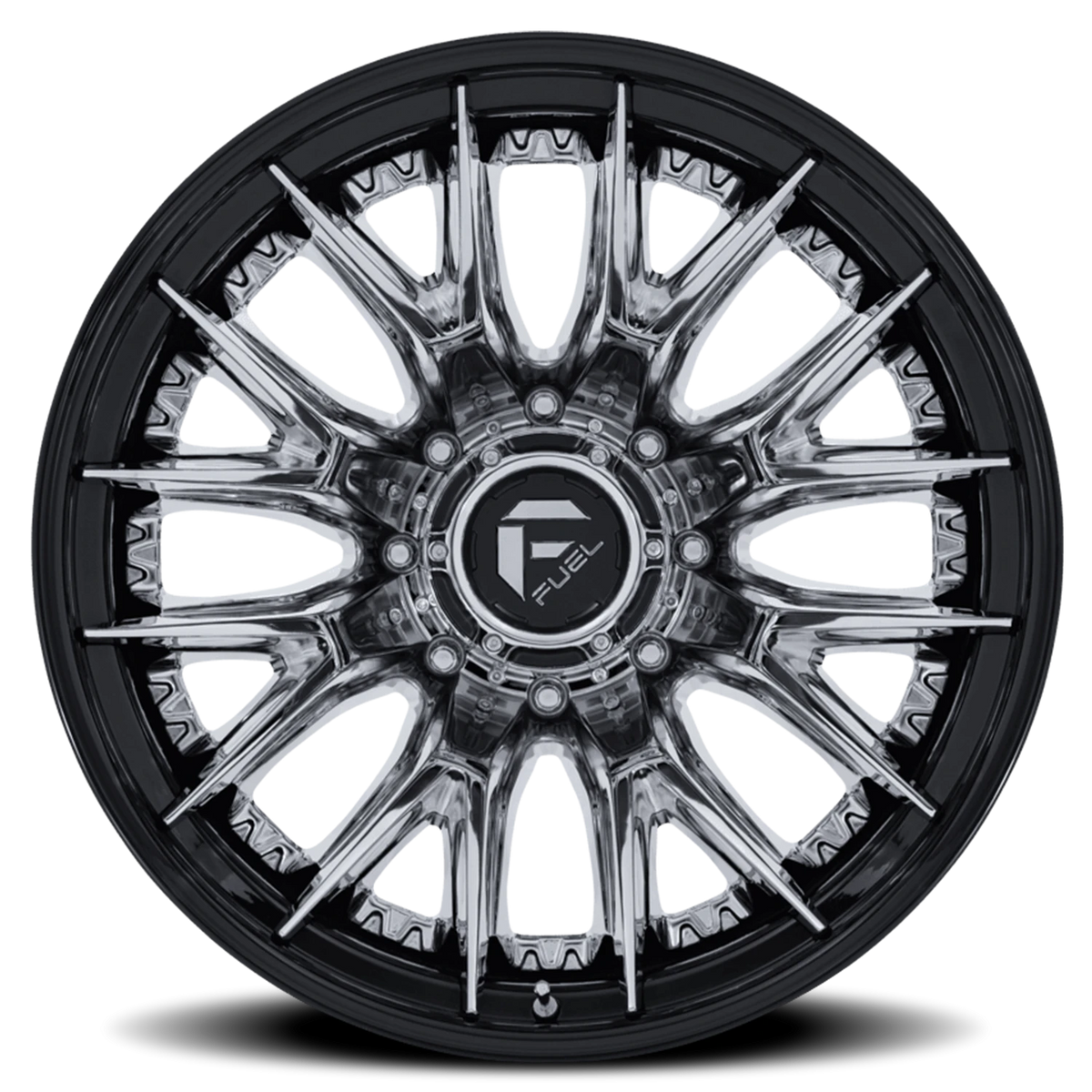 Fuel Catalyst Dually 20x8.25 -221 8x210mm 154.3mm Chrome Gloss Black Lip