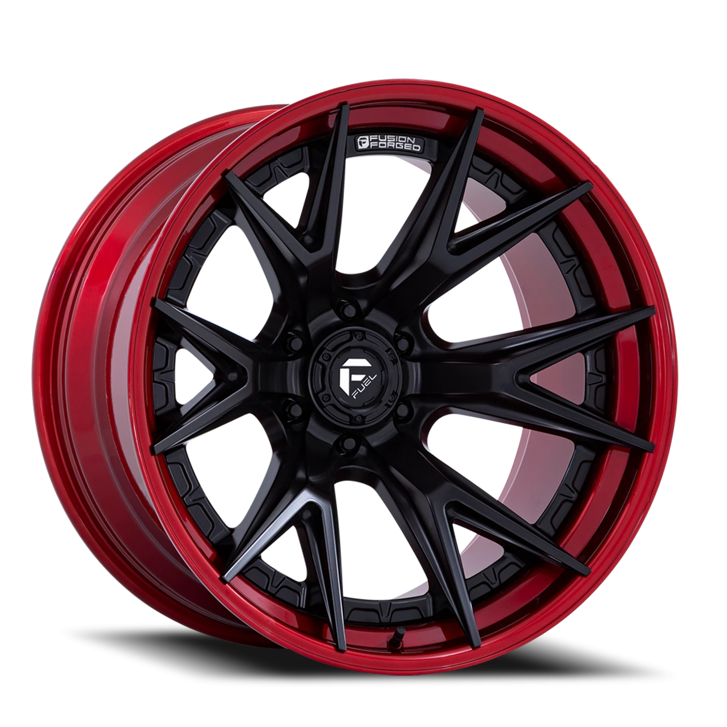 Fuel Catalyst 20x9" 6x135mm 87.1mm CB +1mm Matte Black Candy Red Lip