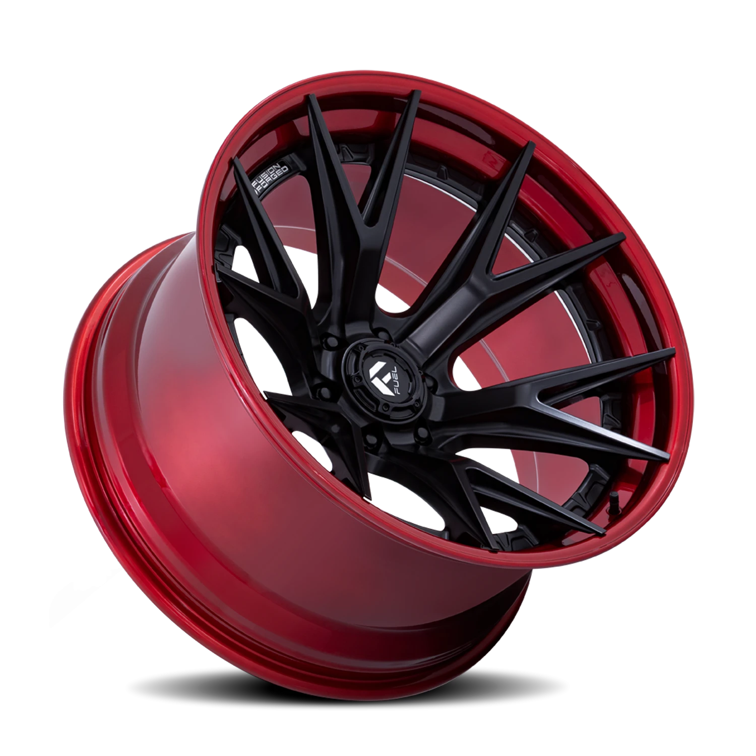 Fuel Catalyst 24x12" 6x135mm 87.1mm CB -44mm Matte Black Candy Red Lip