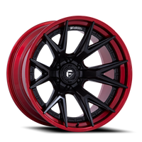 Fuel Catalyst 20x9 +1 8x180mm 124.2mm Matte Black Candy Red Lip
