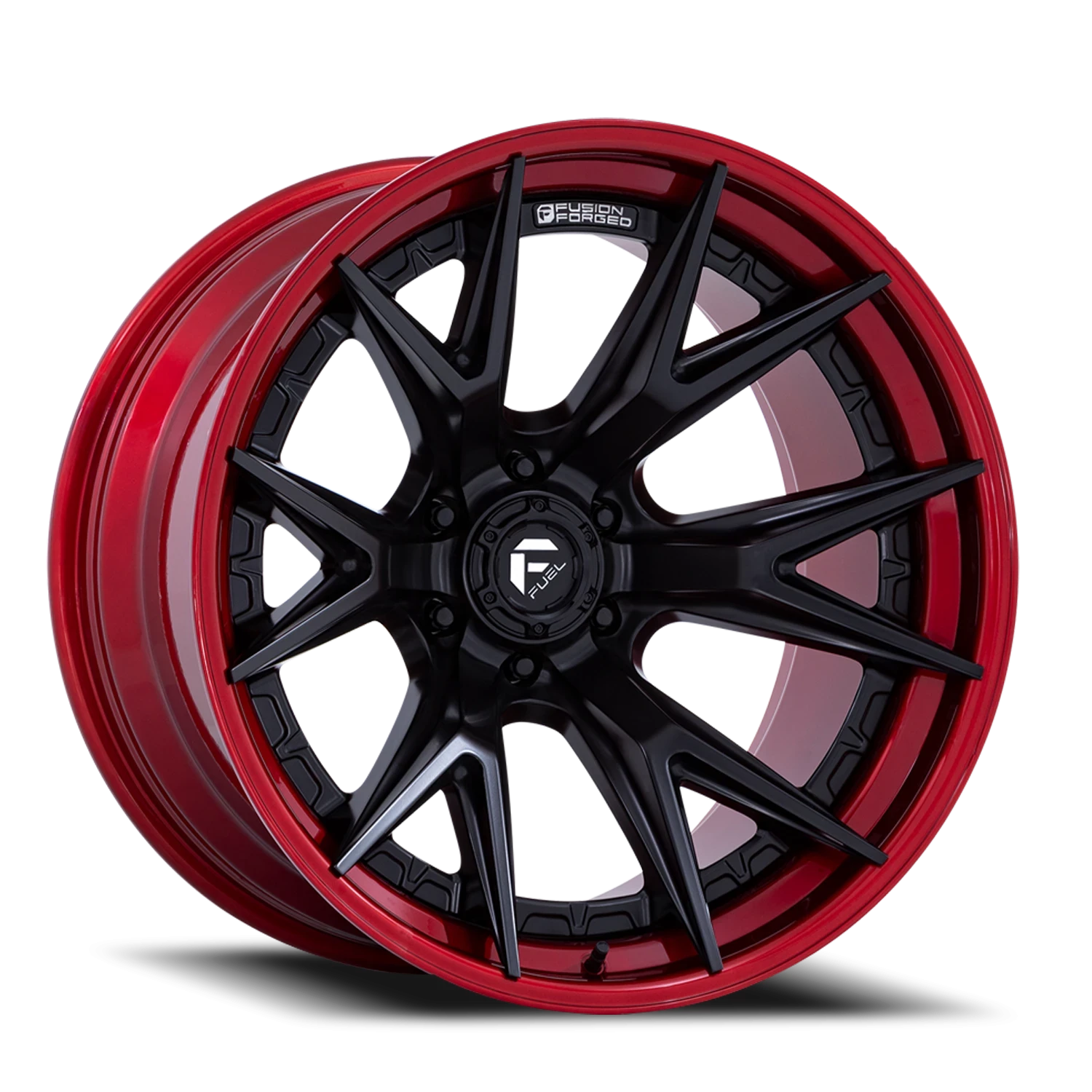 Fuel Catalyst 20x10" 8x170mm 125.1mm CB -18mm Matte Black Candy Red Lip