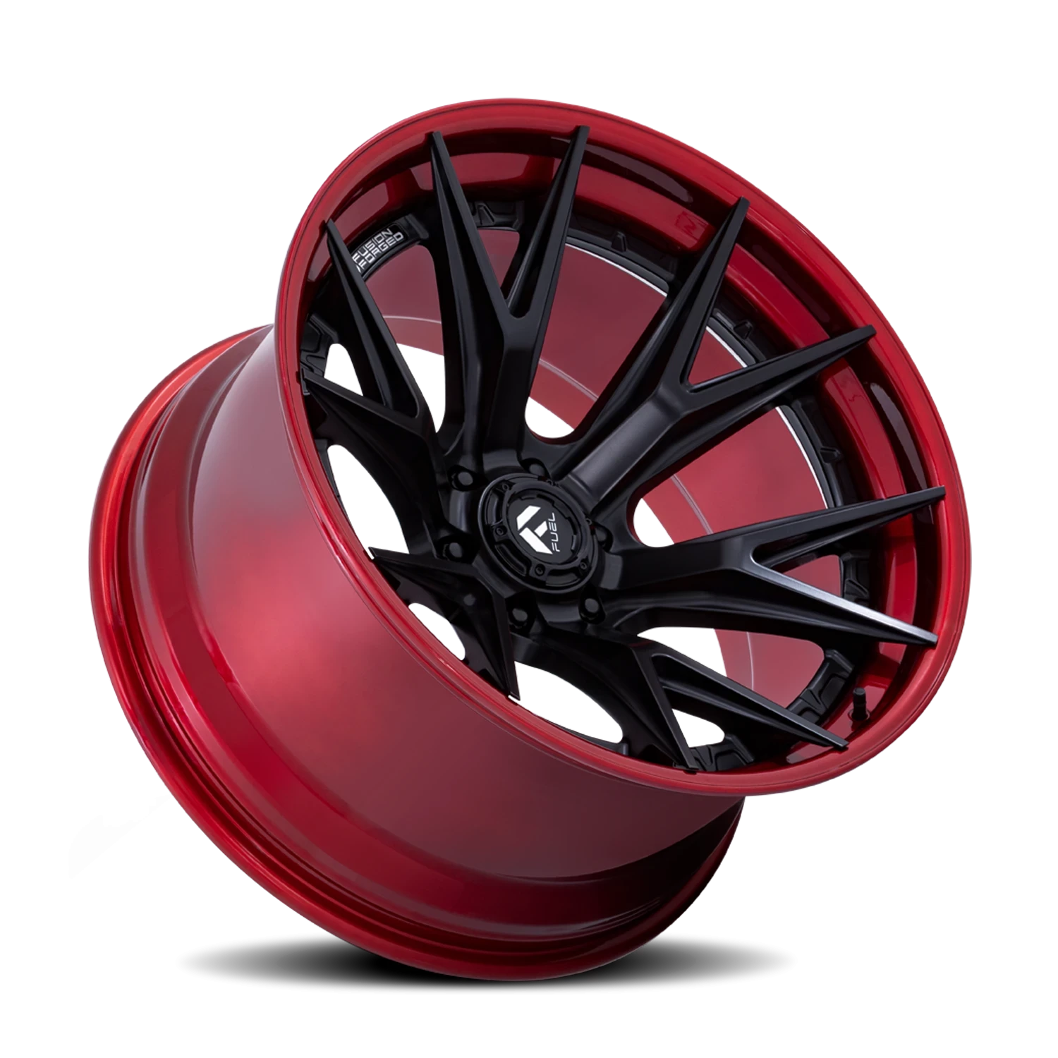 Fuel Catalyst 20x10" 8x165.1mm 125.1mm CB -18mm Matte Black Candy Red Lip