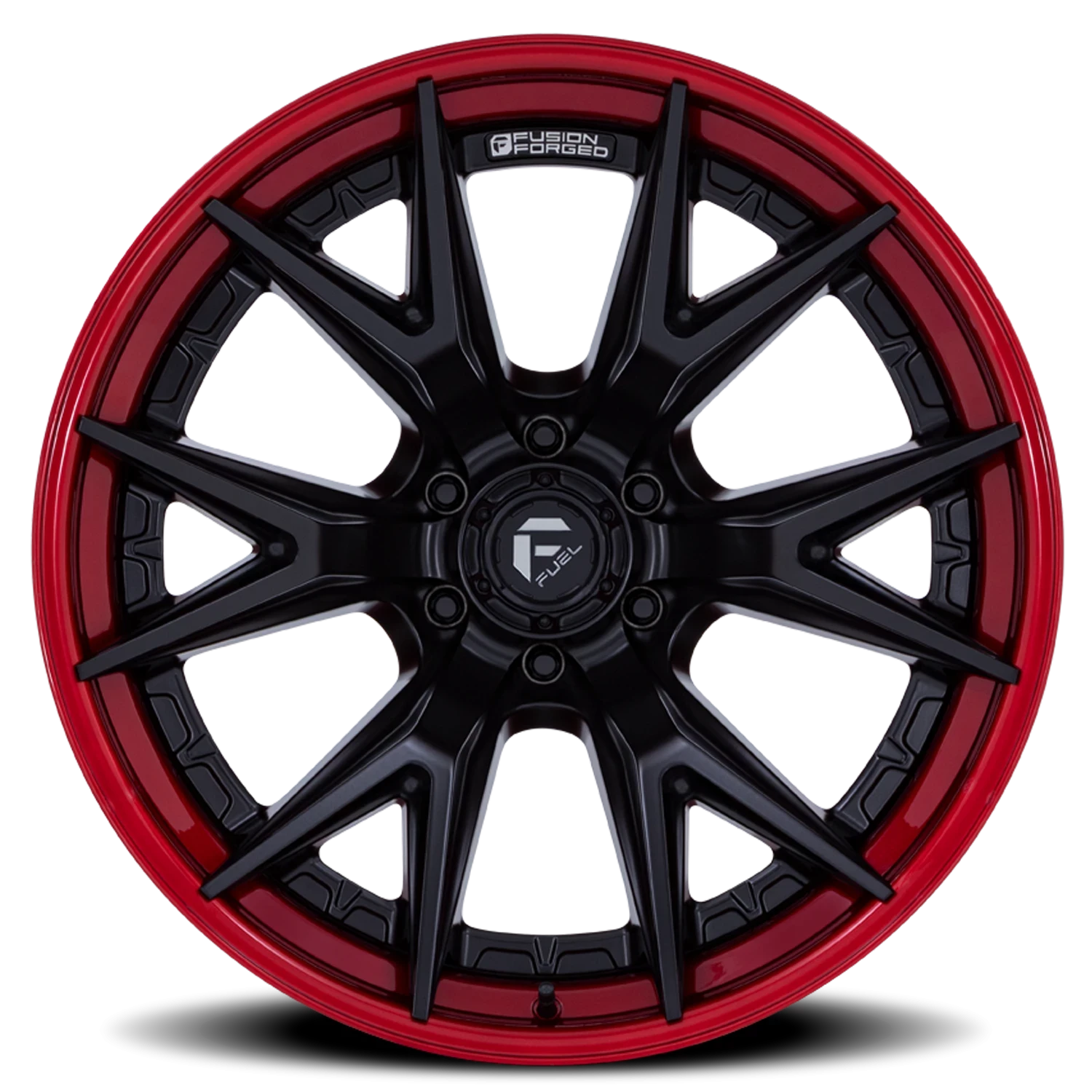 Fuel Catalyst 22x10" 8x165.1mm 125.1mm CB -18mm Matte Black Candy Red Lip