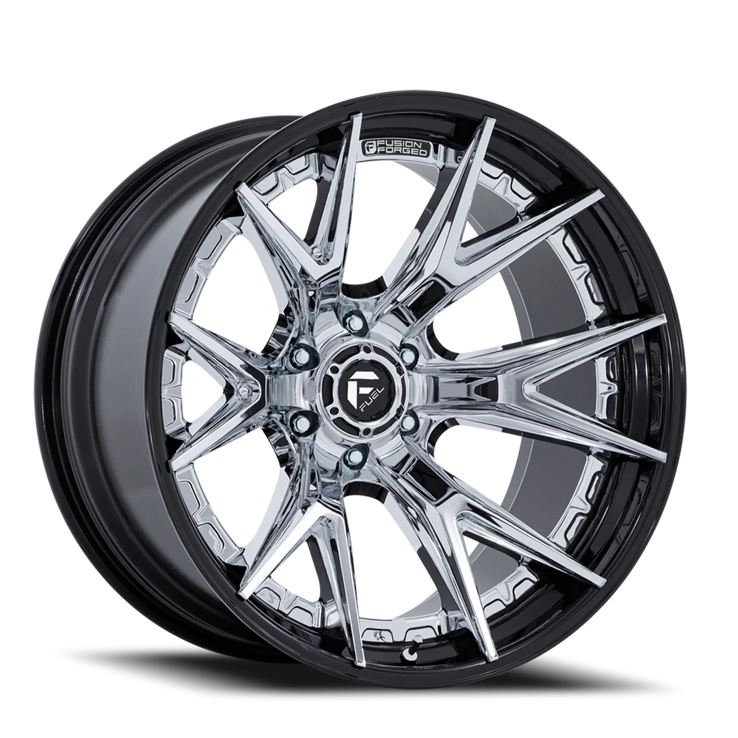 Fuel Catalyst 22x12" 8x170mm 125.1mm CB -44mm Chrome Gloss Black Lip