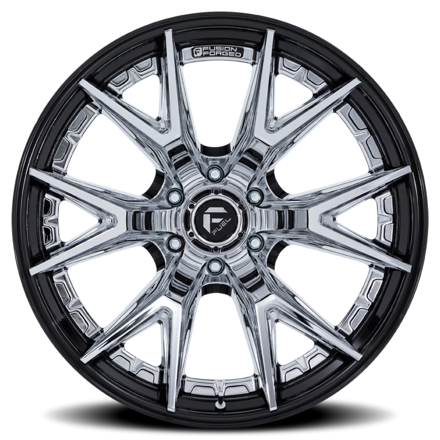 Fuel Catalyst 22x12" 8x180mm 124.2mm CB -44mm Chrome Gloss Black Lip