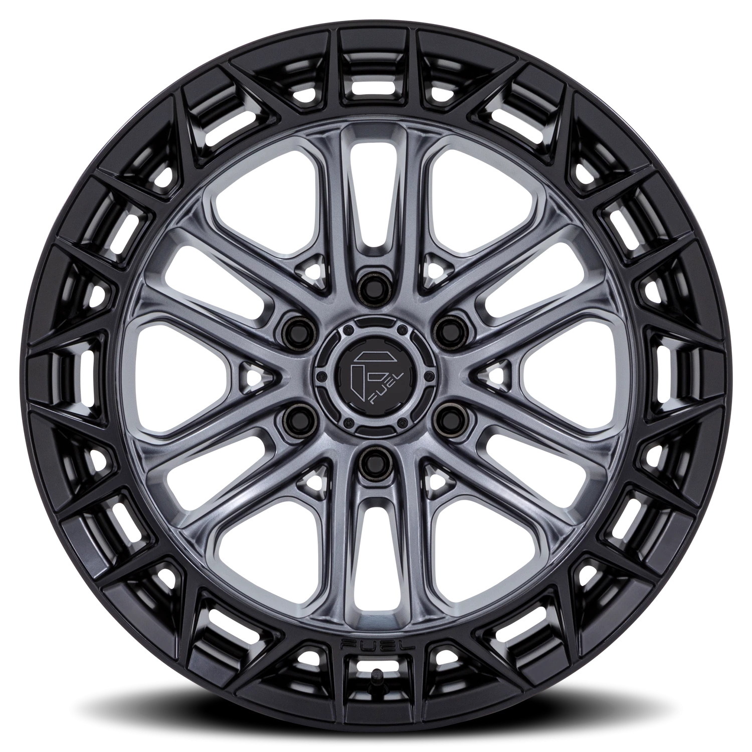 Fuel Celsius 20x9" 6x135mm 87.1mm CB +1mm Matte Gunmetal Matte Black Lip